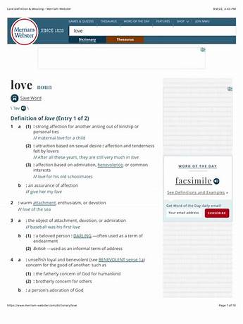 Love definition merriam webster