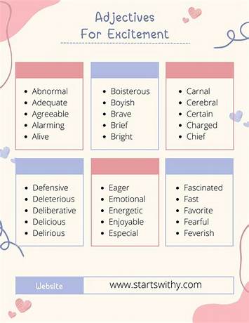 Words to describe excitement in writing