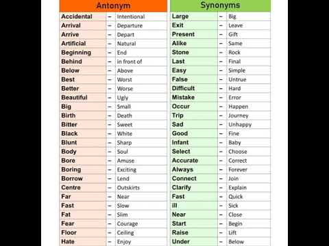 Deep-seated synonyms and antonyms